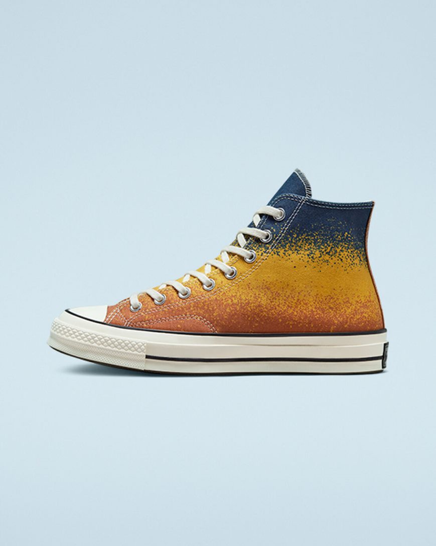 Men's Converse Chuck 70 Scatter Dye High Top Shoes Gold | AU 630ECS
